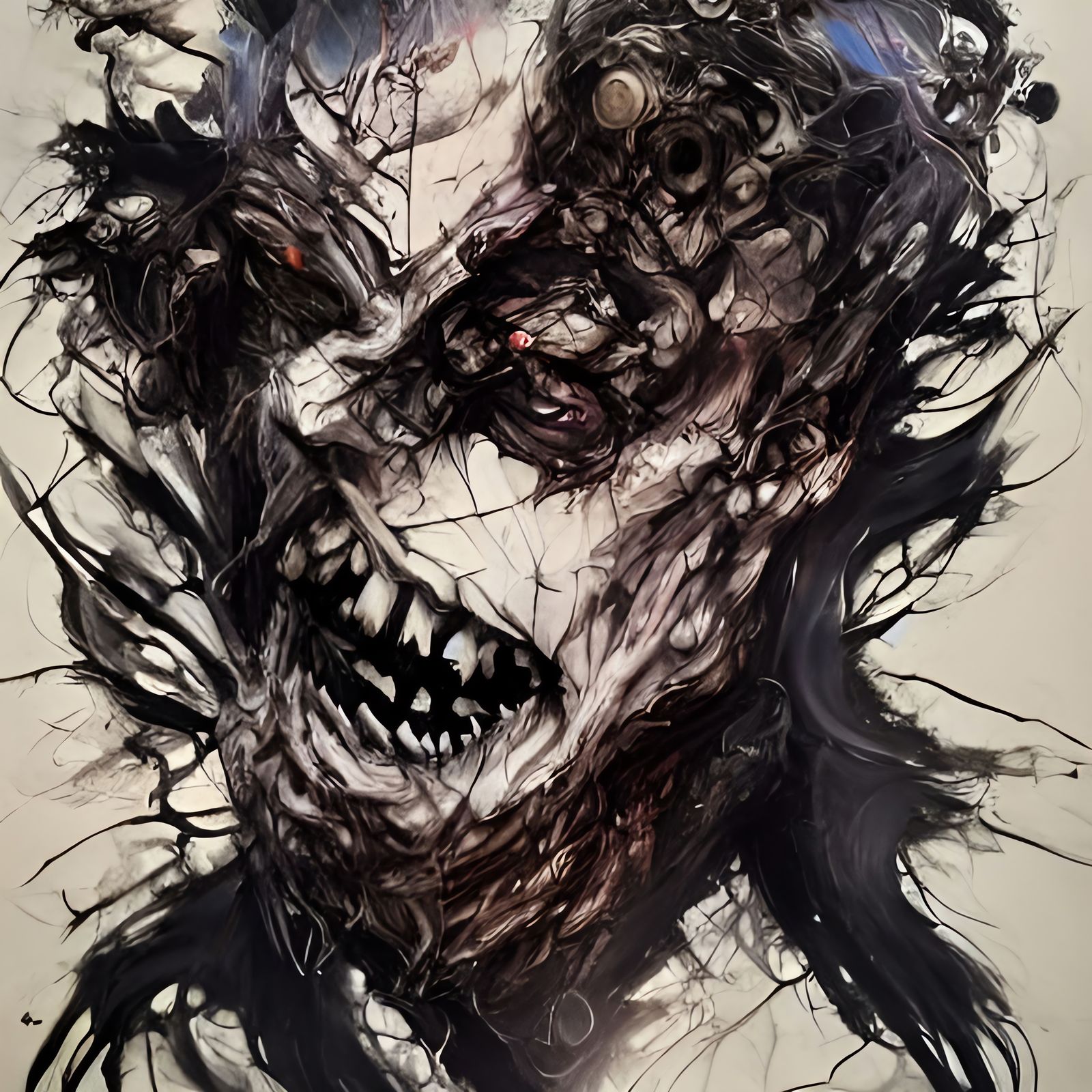 Gothic Creature Portrait in Dark Romantic Style