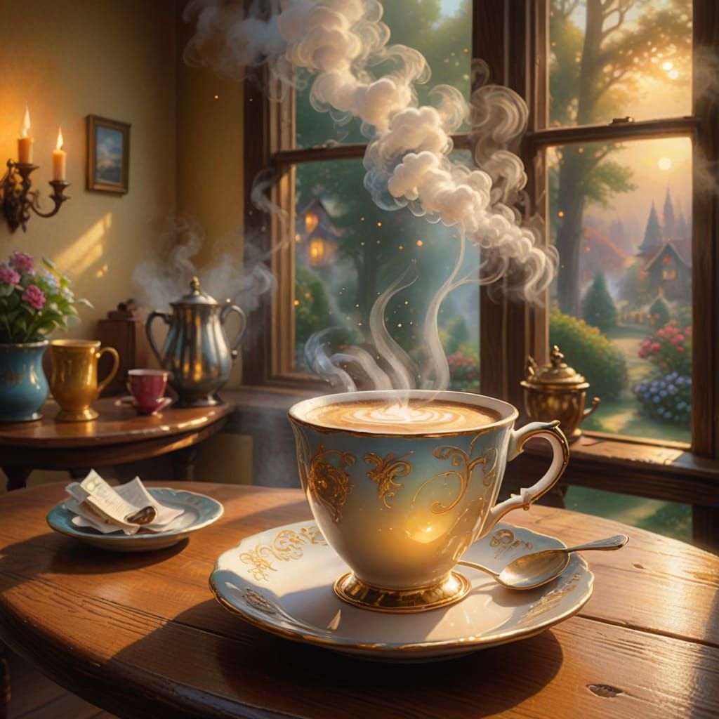 Ethereal Coffee Cup in Golden Light