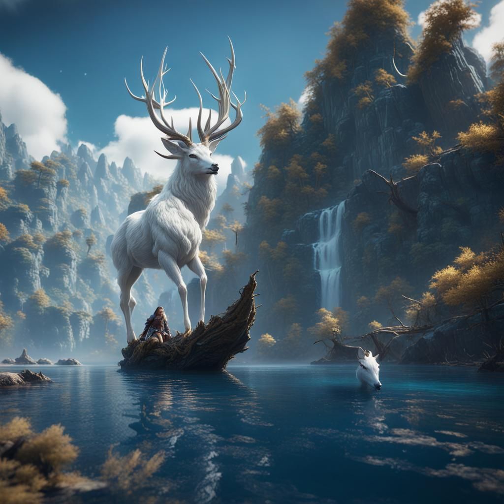 White Stag in Blue Waters: 3D Game Cinematic