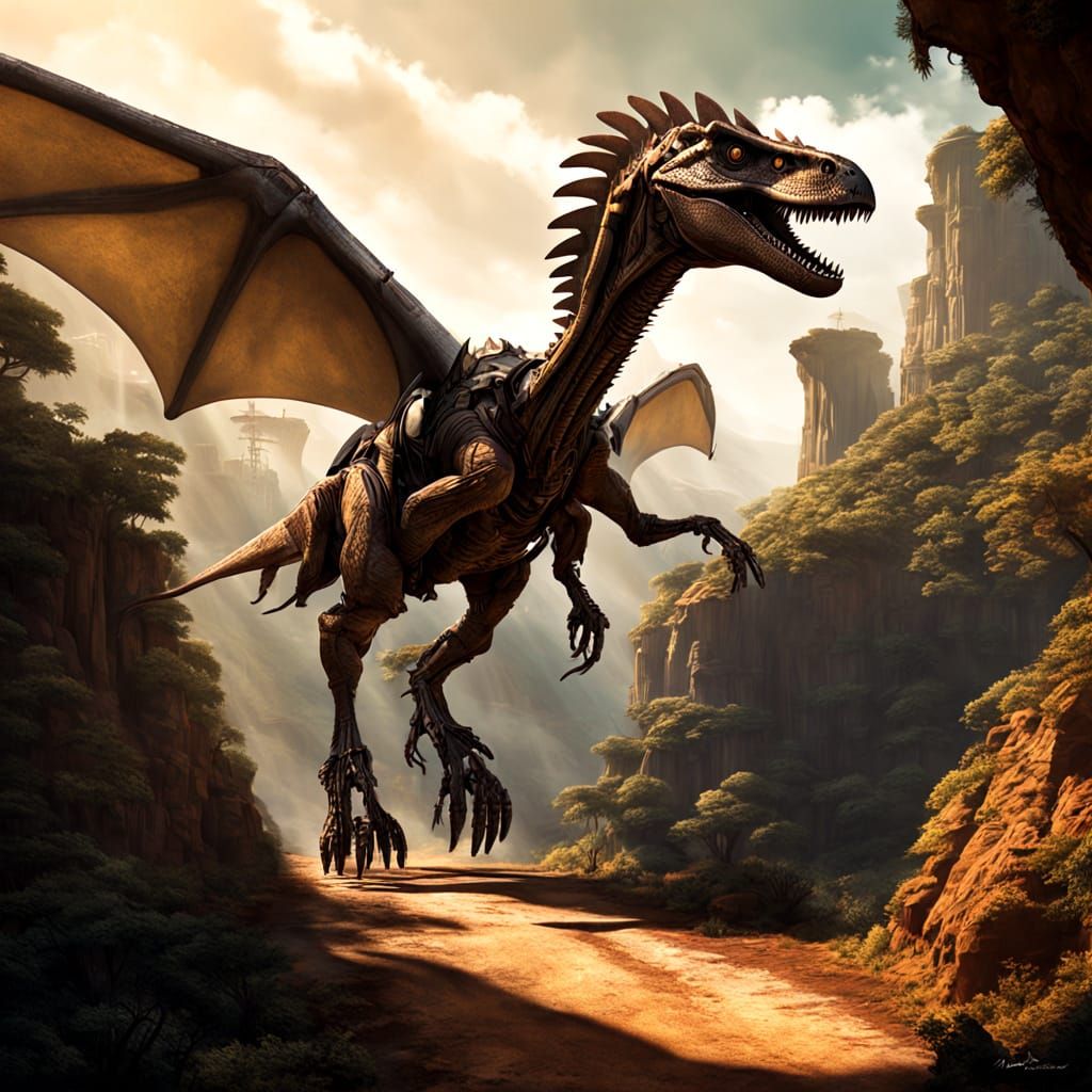 Clockwork Pterodactyl Soars in Steampunk Jurassic Canyon