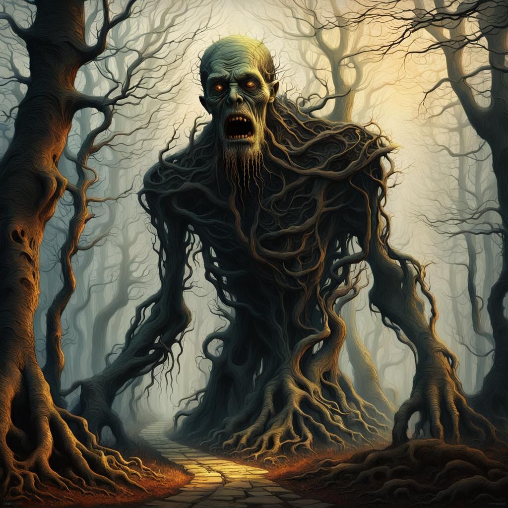 Hyperrealistic Forest Crone in Cinematic Lighting