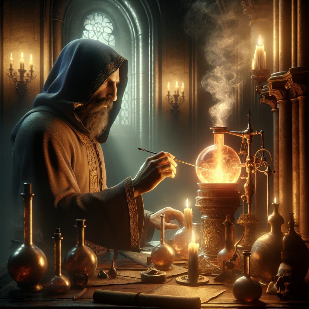 Alchemist's Dark Fantasy Quest to Transmute Lead