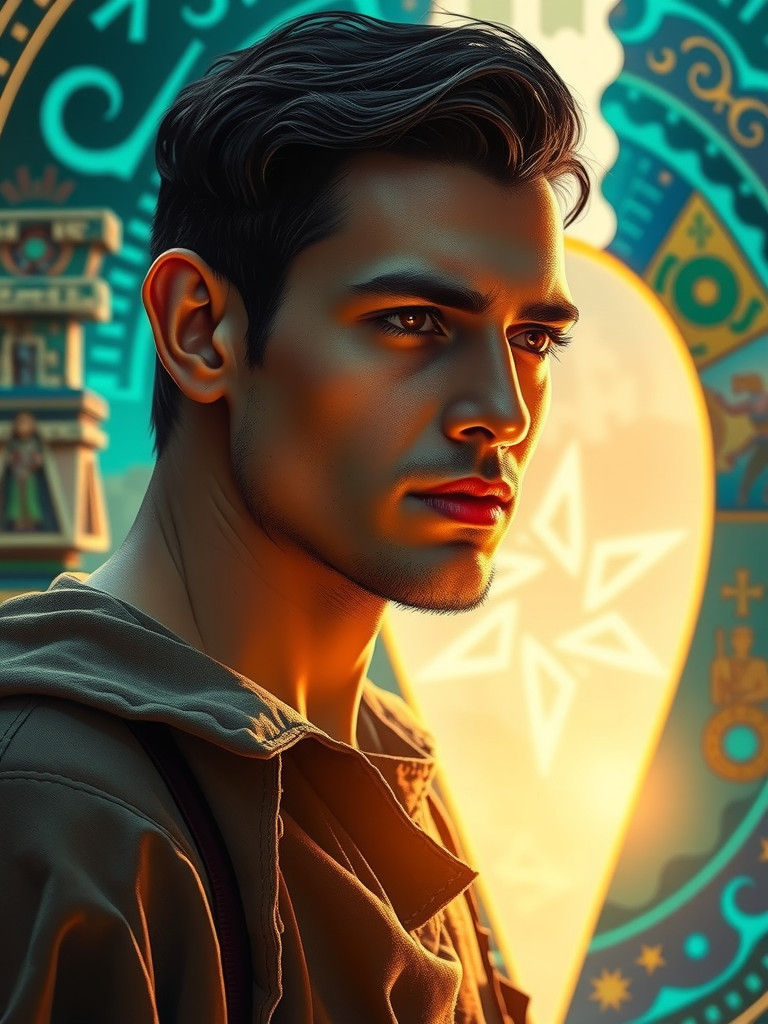 Man Gazes into Mayan Portal of Mystery