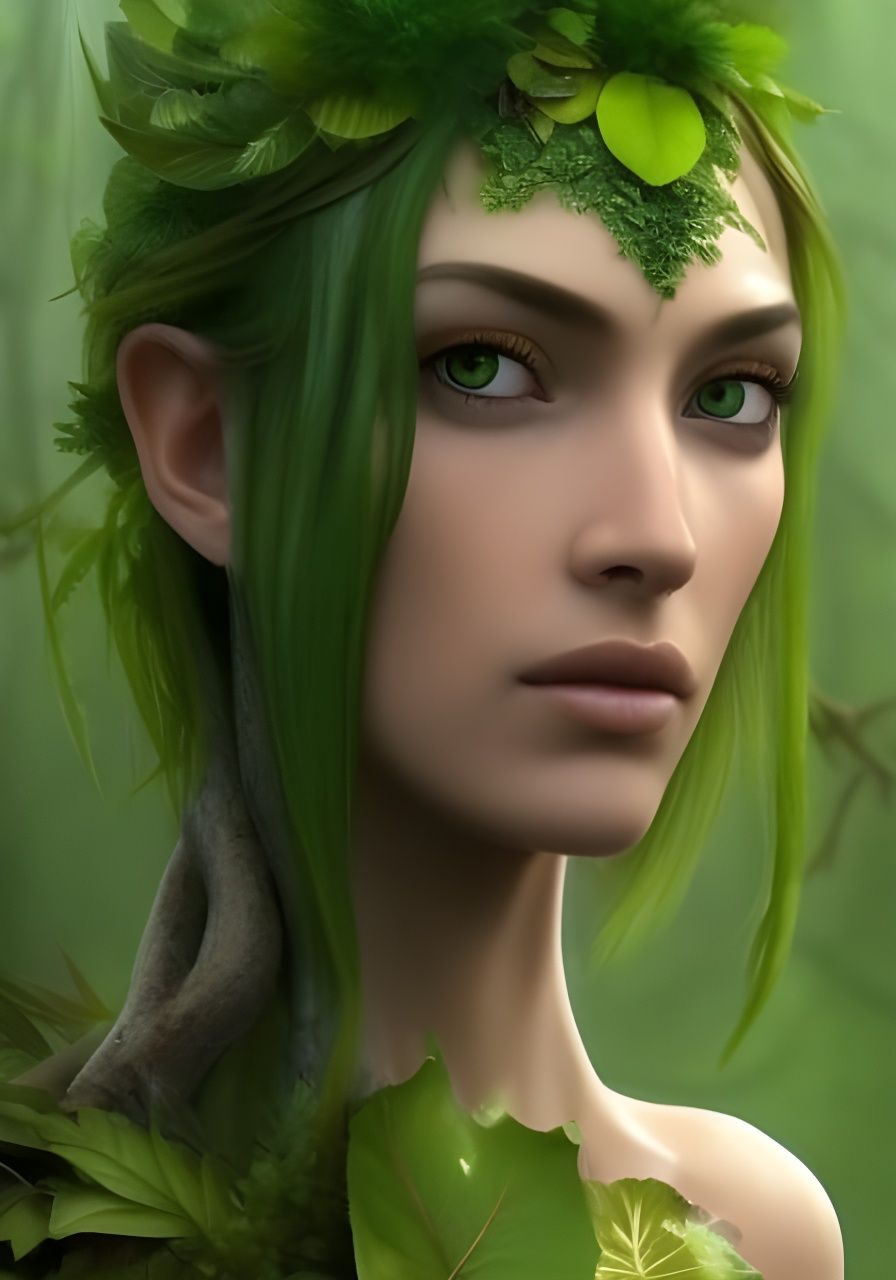 Psychedelic Dryad Portrait in 8K HDR