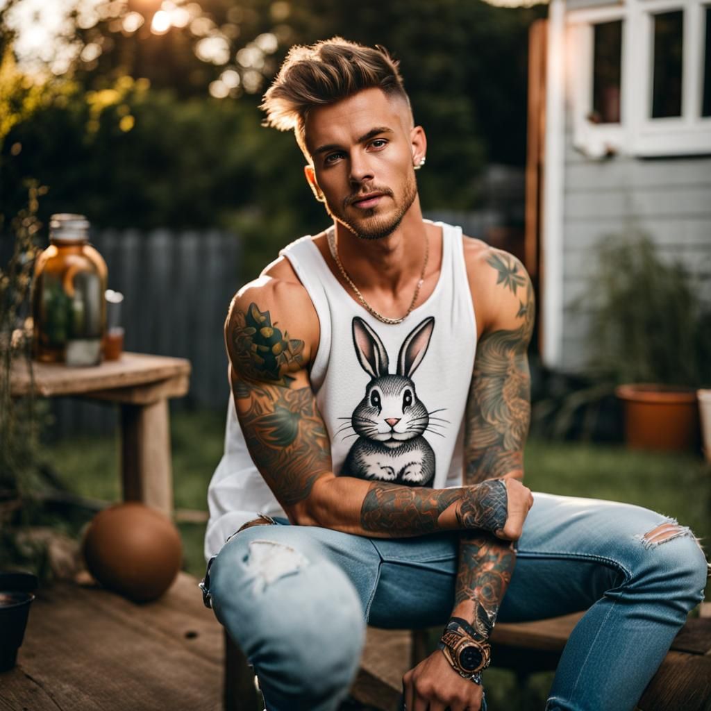 Ripped Jeans, Bunny Tank, and Backyard Swagger