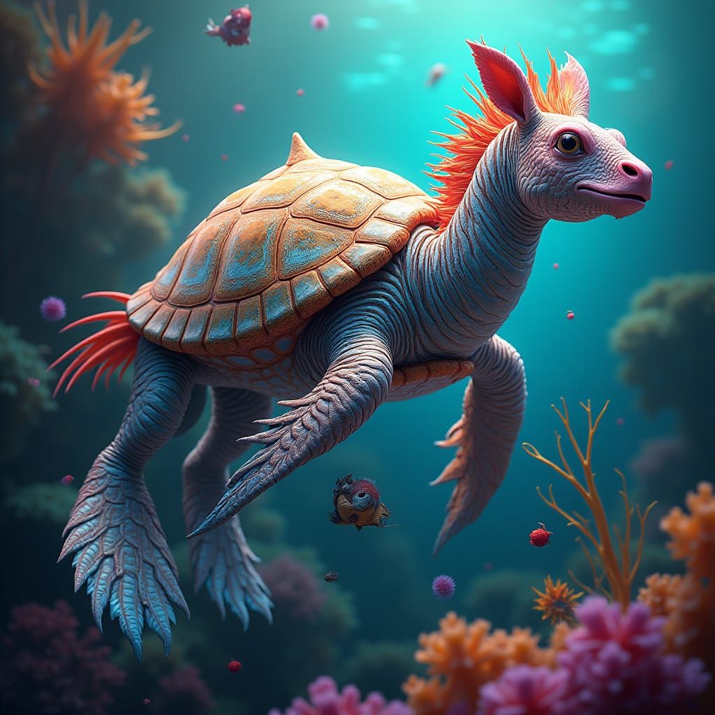 Vibrant Hybrid Creature in Splash Art Style