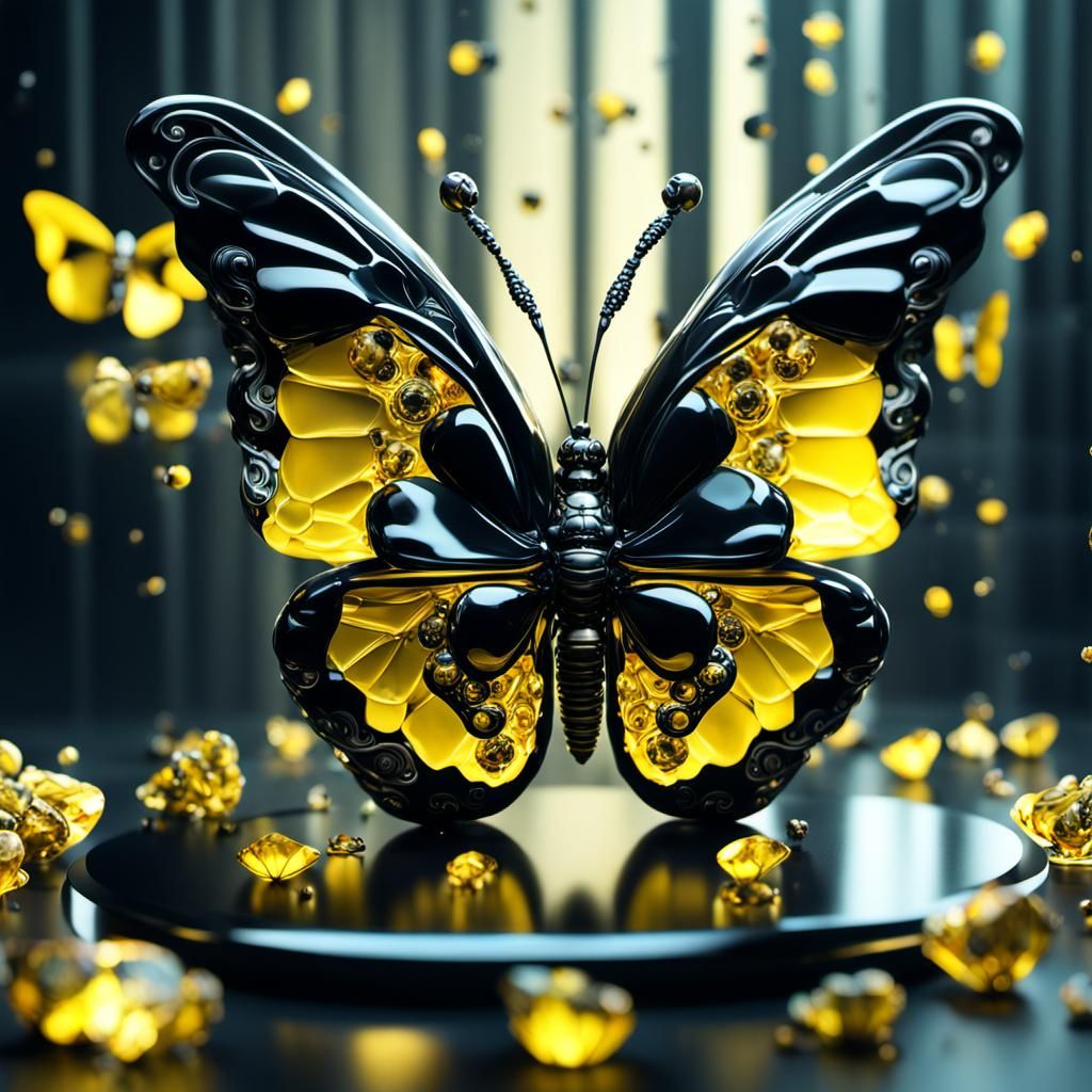 Crystal Glass Butterfly: A Photorealistic CGI Masterpiece