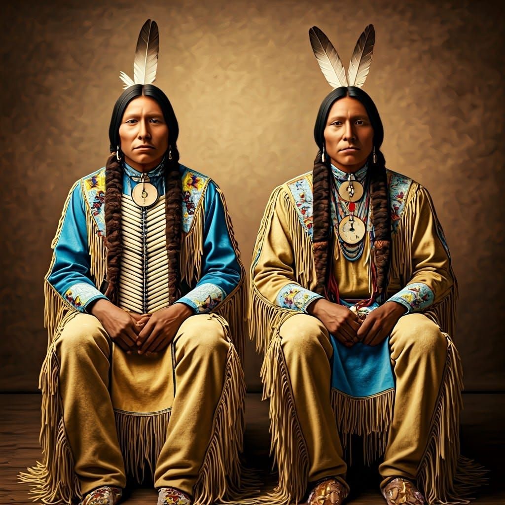 Native American Utes in Traditional Regalia