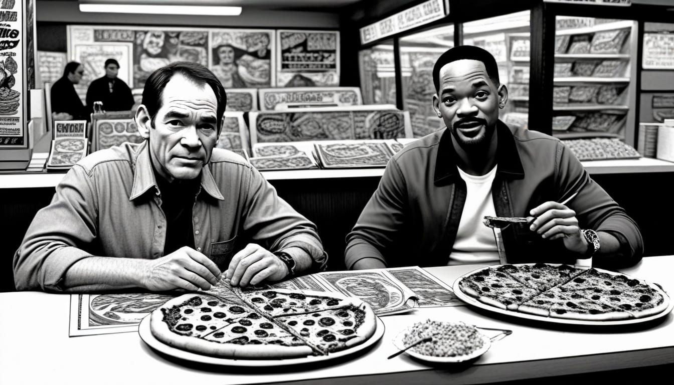 Tommy Lee Jones and Will Smith in Comic Art