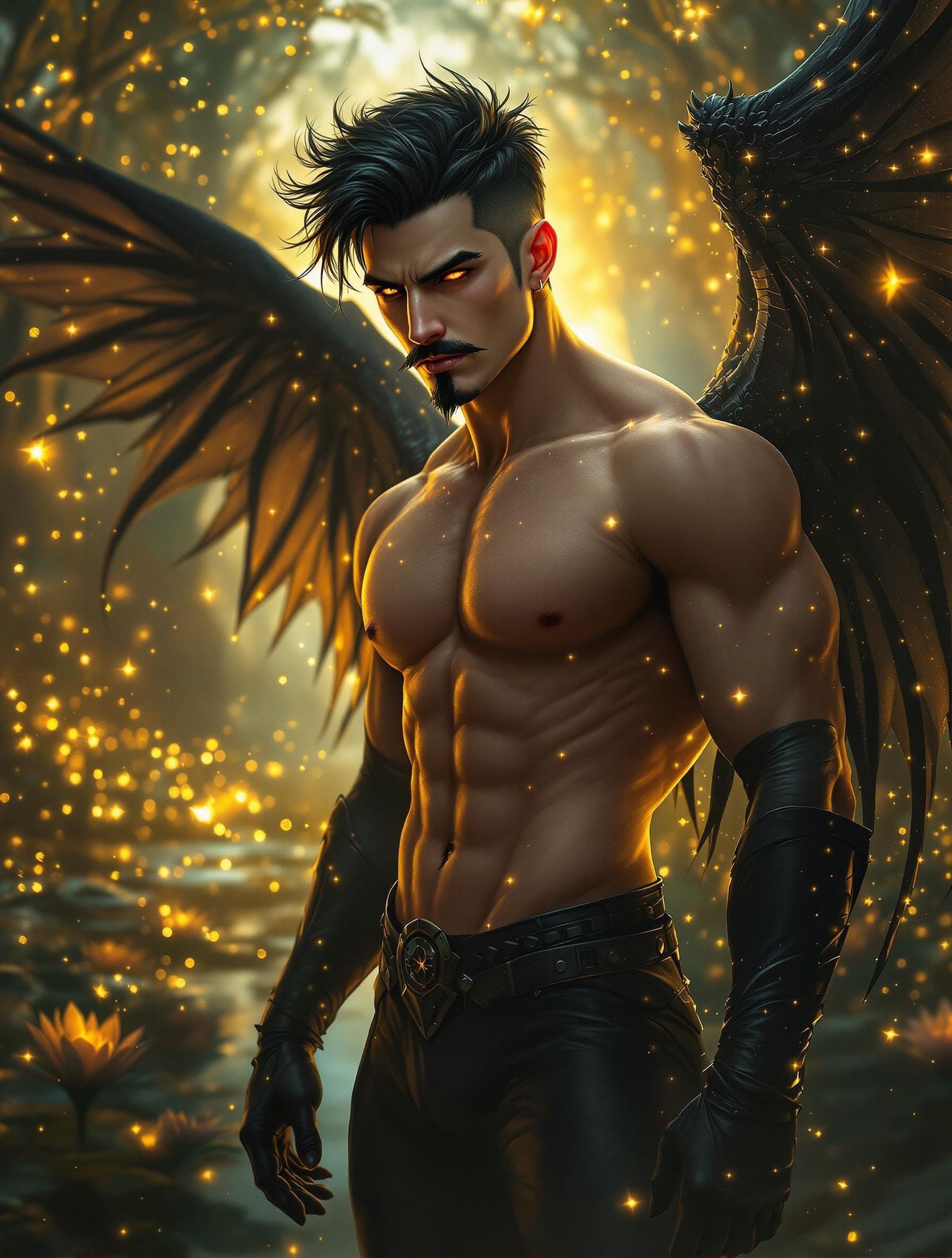 Steampunk Dark Fairy with Wings and Sinister Elegance