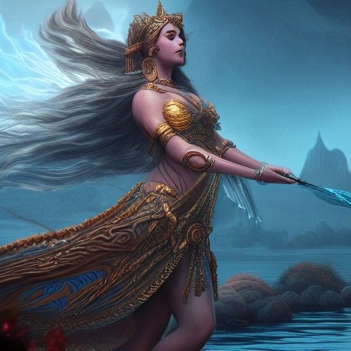 Water Goddess in Detailed Matte Painting