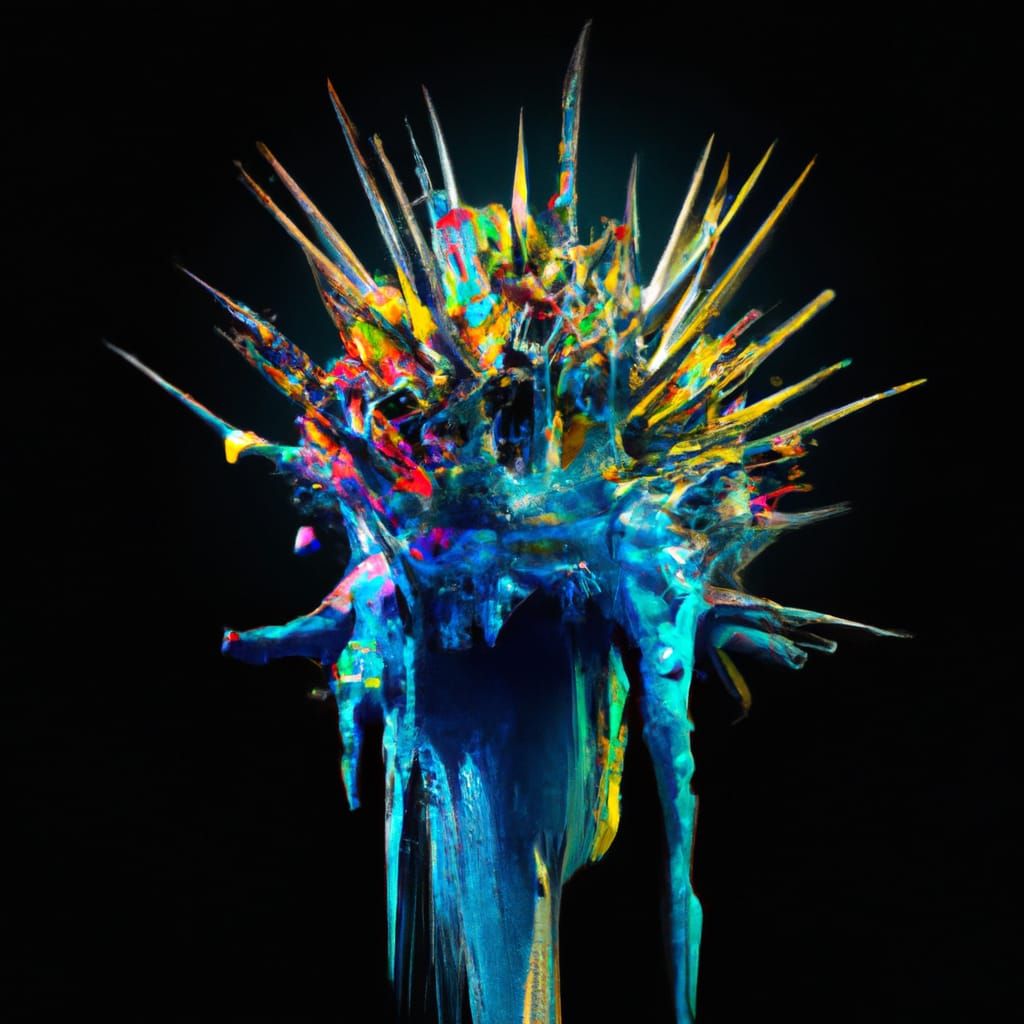 Ink Splash Crown of Thorns in Splash Art Style