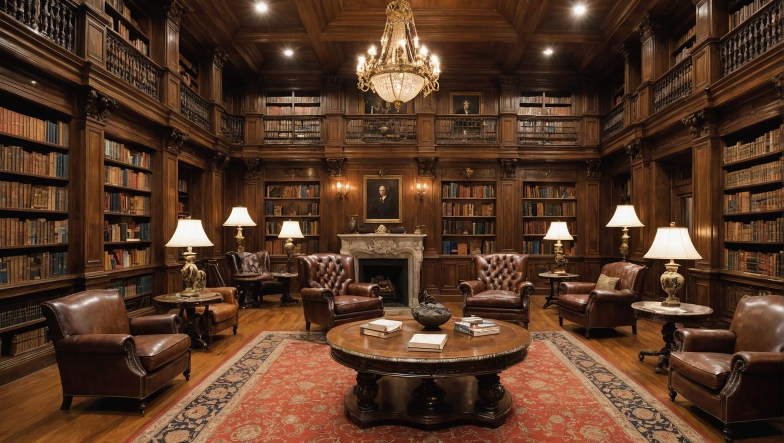 Chateau Library in Dark Academia Style