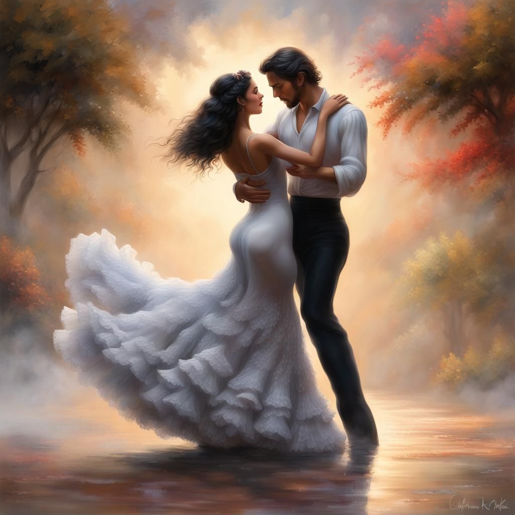 Flamenco Dance by Young Couple in Ethereal Style