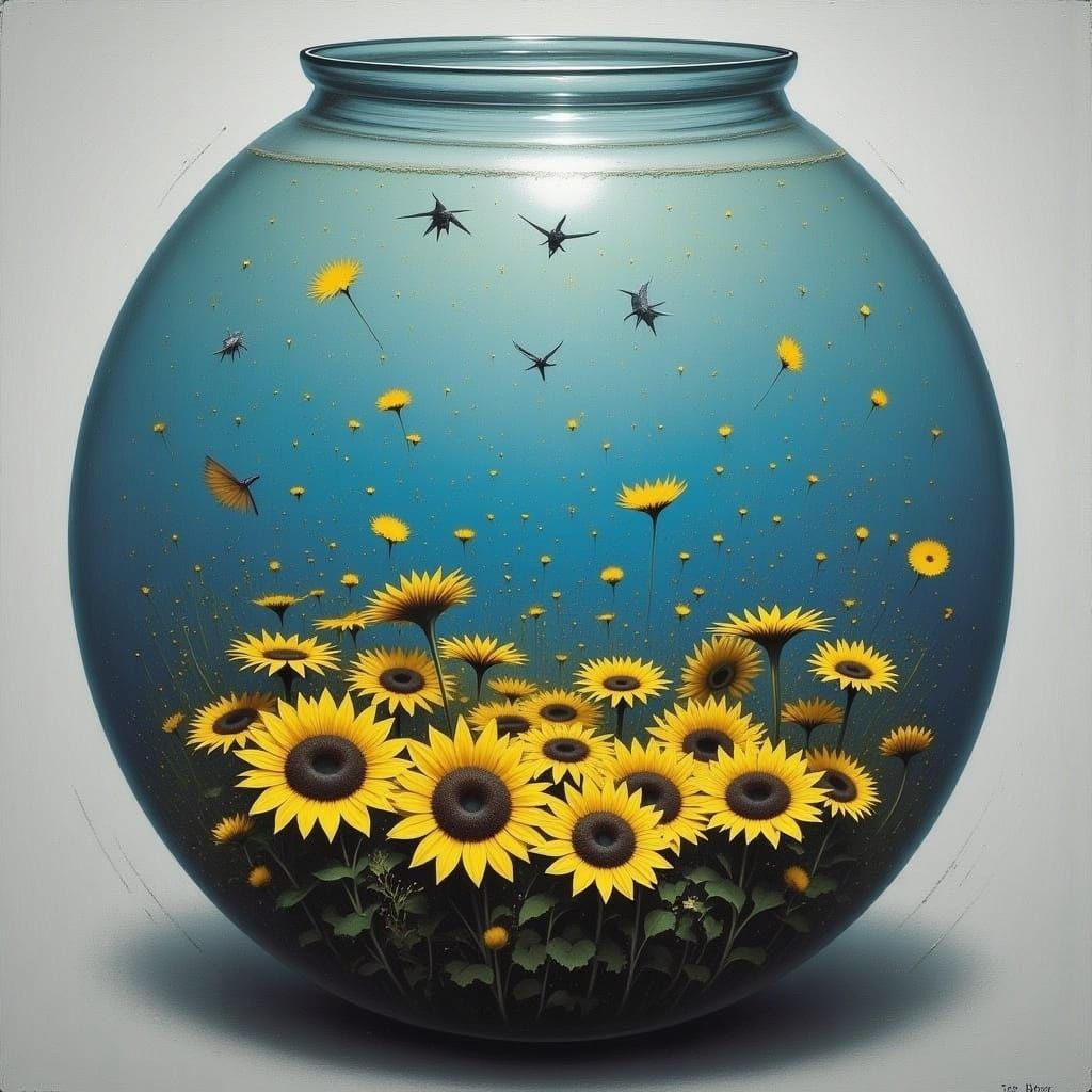 Fishbowl Cityscape in Dreamy Style