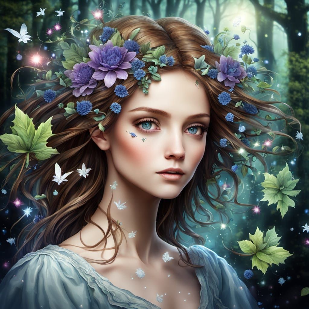 Enchanted Forest with Magical Trees