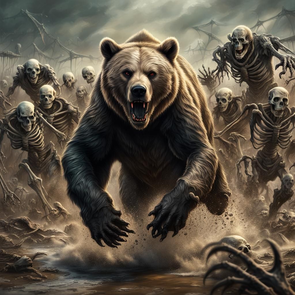 Epic Bear Charges Undead Army in Dungeons and Dragons