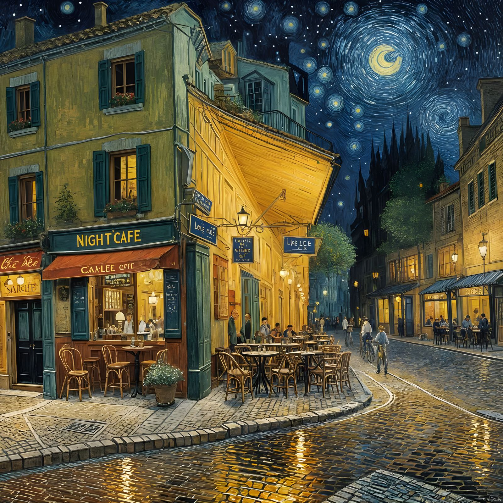 Van Gogh's Night Cafe Scene