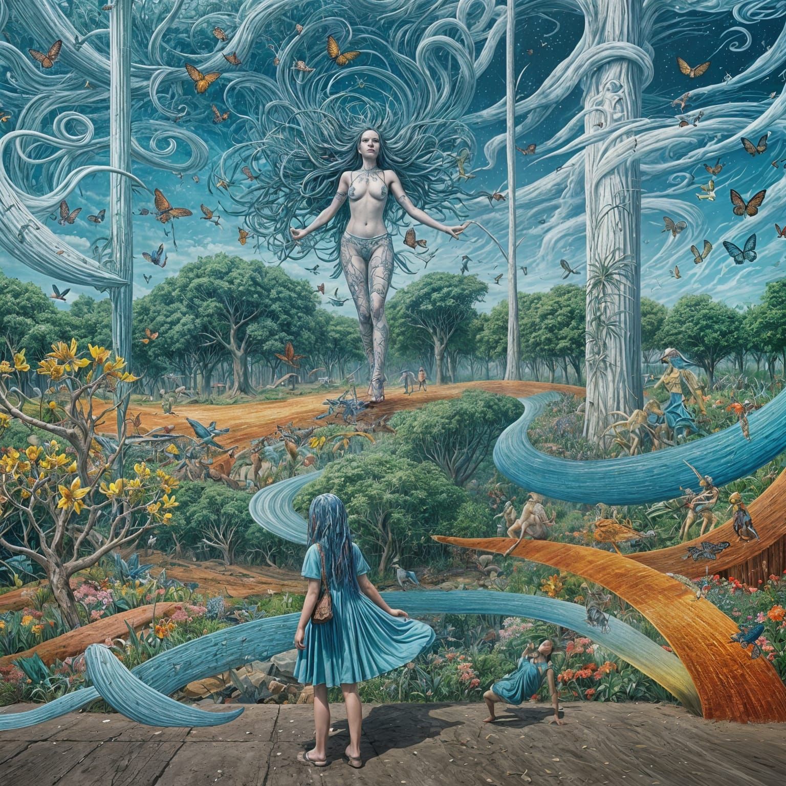 Surreal Street Art Mural of Freedom and Entrapment