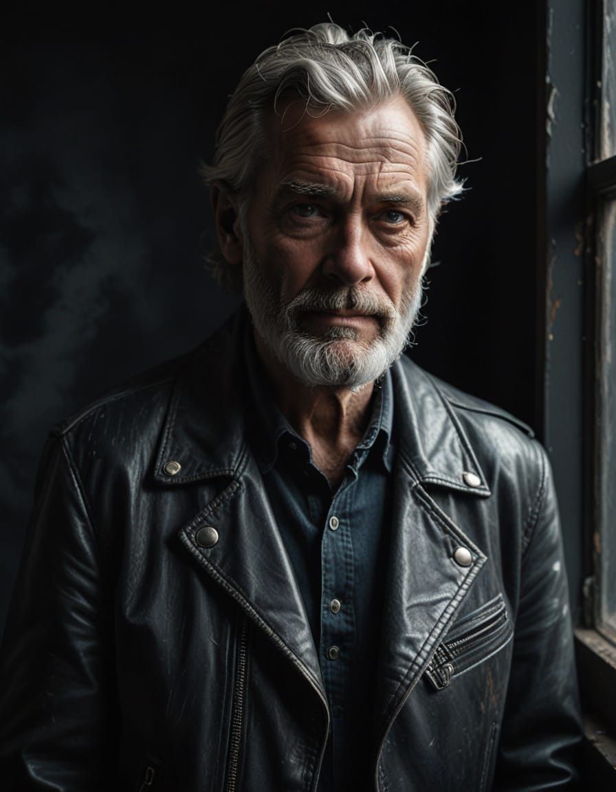 Weathered Gentleman in Charcoal Gray