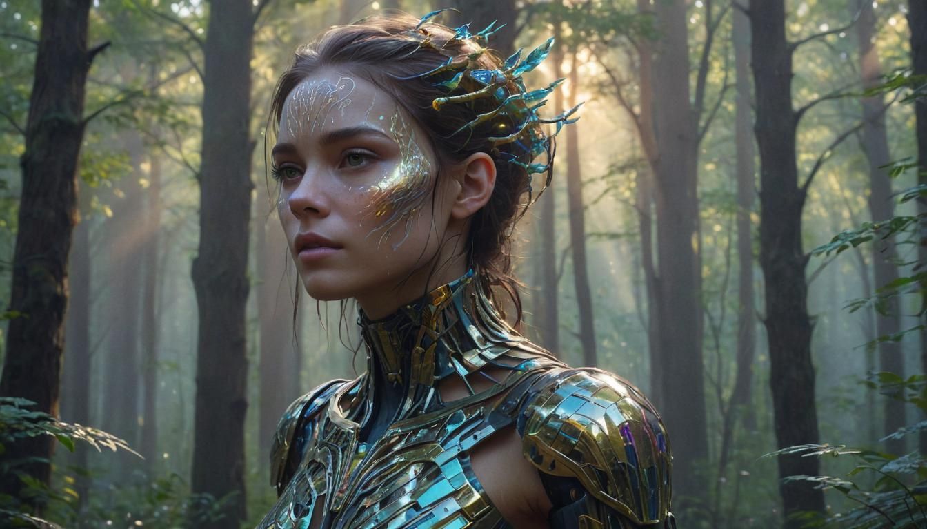 Android in Mystical Forest Concept Art