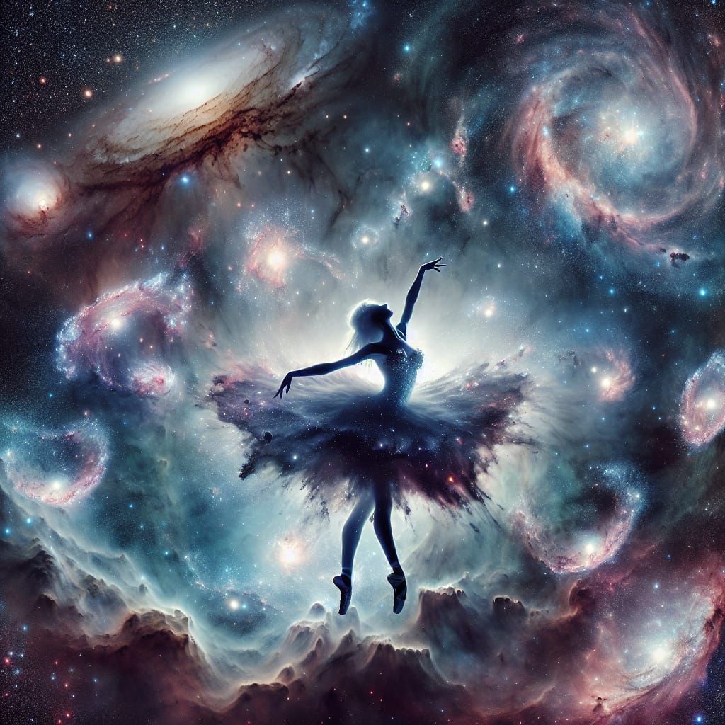 Celestial Ballerina: Nebula Black Hole in Space