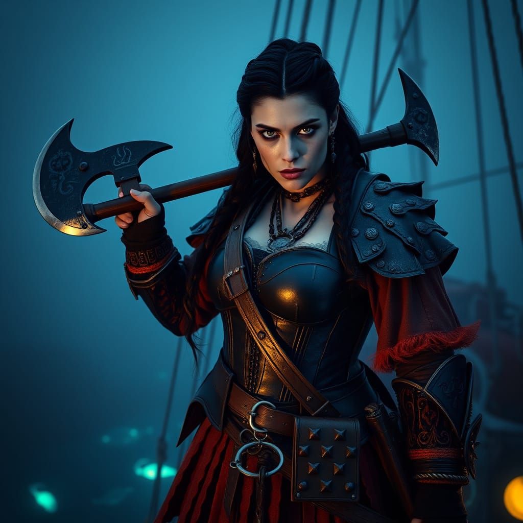 Half-Orc Pirate Queen on the Ironclad Fury