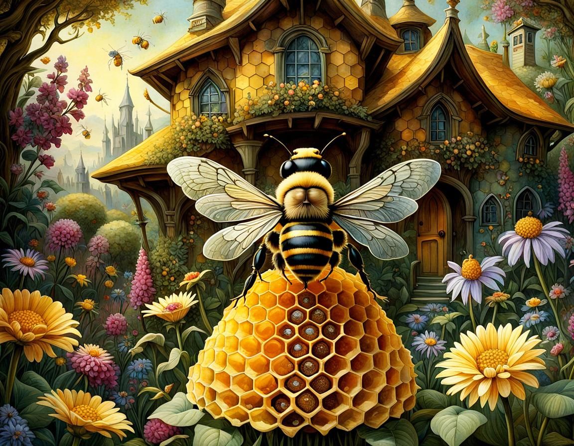 Queen Bee in Honeycomb House: Storybook Art