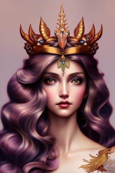 Fairy with Phoenix in Ethereal Digital Art Style