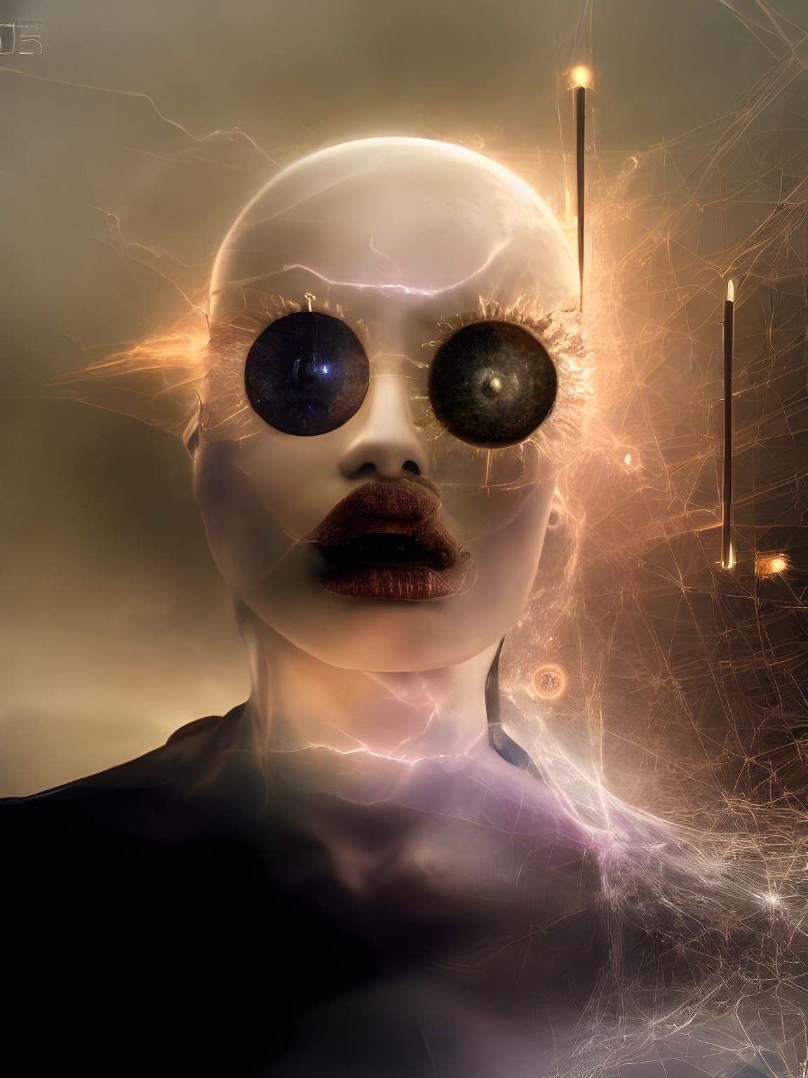 Surreal Objects Laboratory with God Rays, Digital Painting