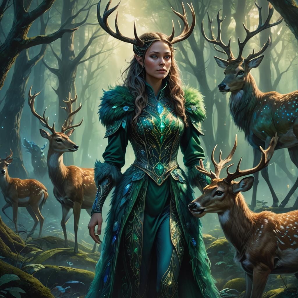Woman and Deer Taur: Fantasy Concept Art