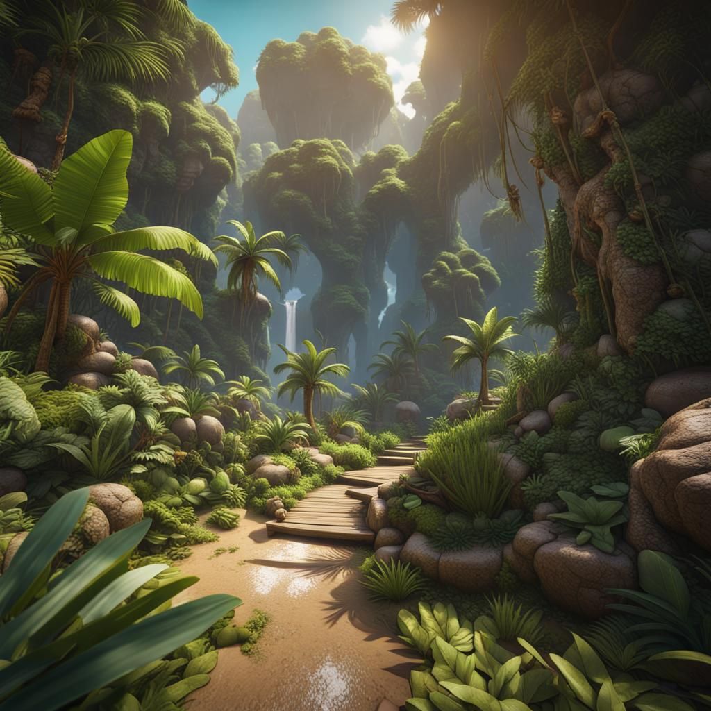 Lush Tropical Island in Cinematic 3D