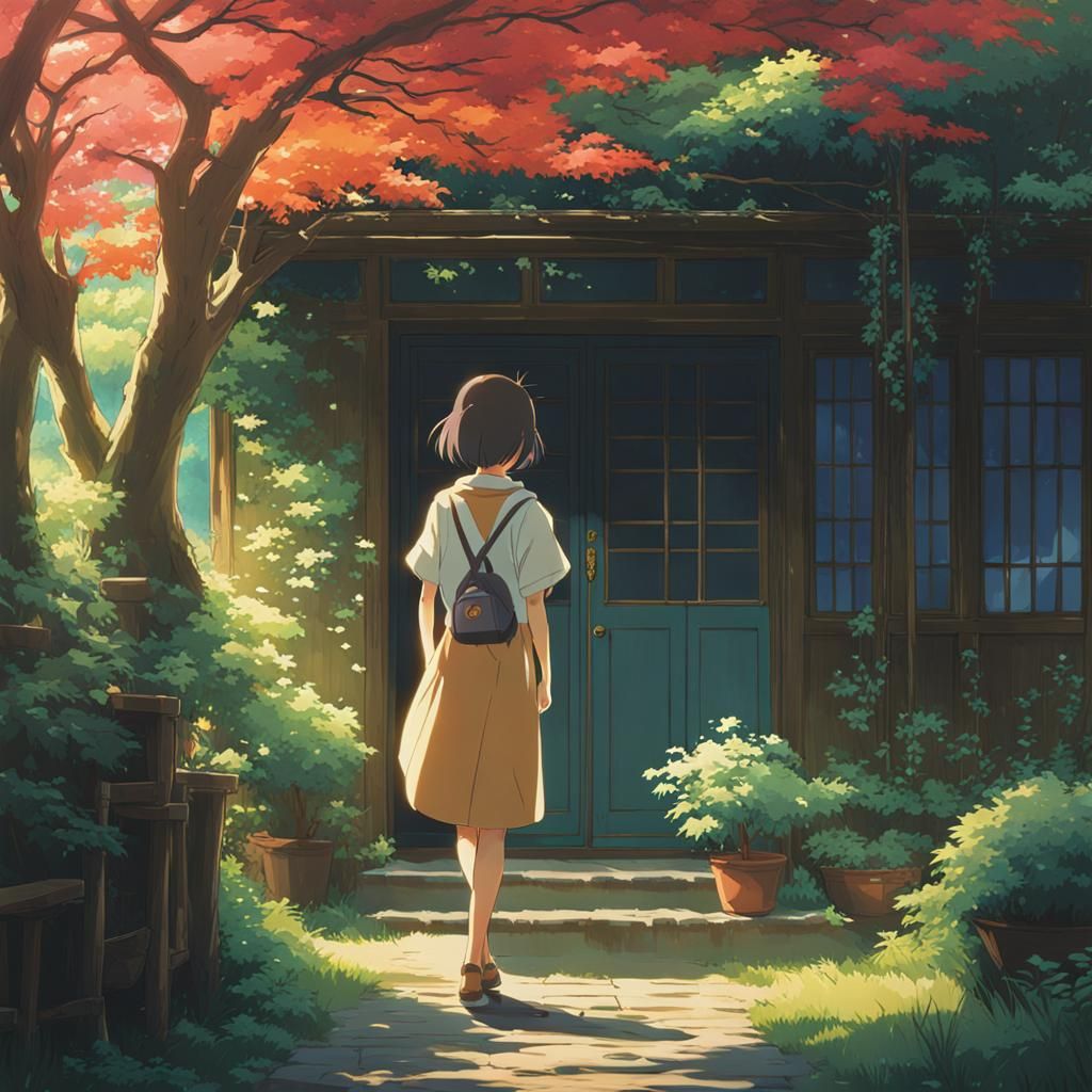 Anime Girl in Studio Ghibli Style, 8k