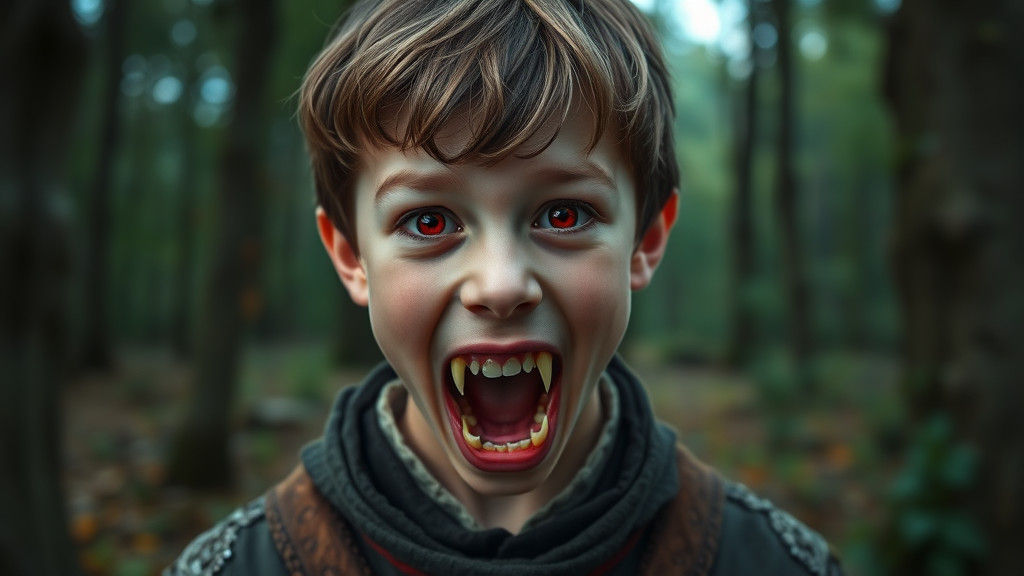 Vampire Boy in Forest Concept Art