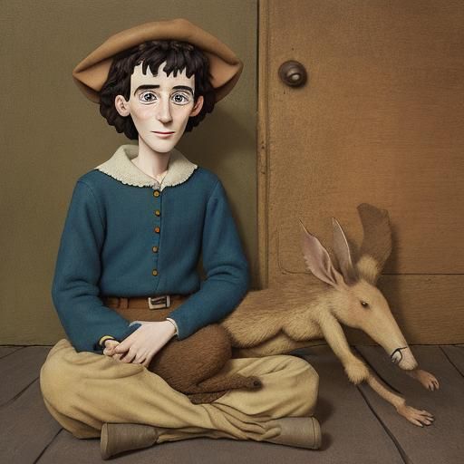 Aardvark in the Style of Egon Schiele