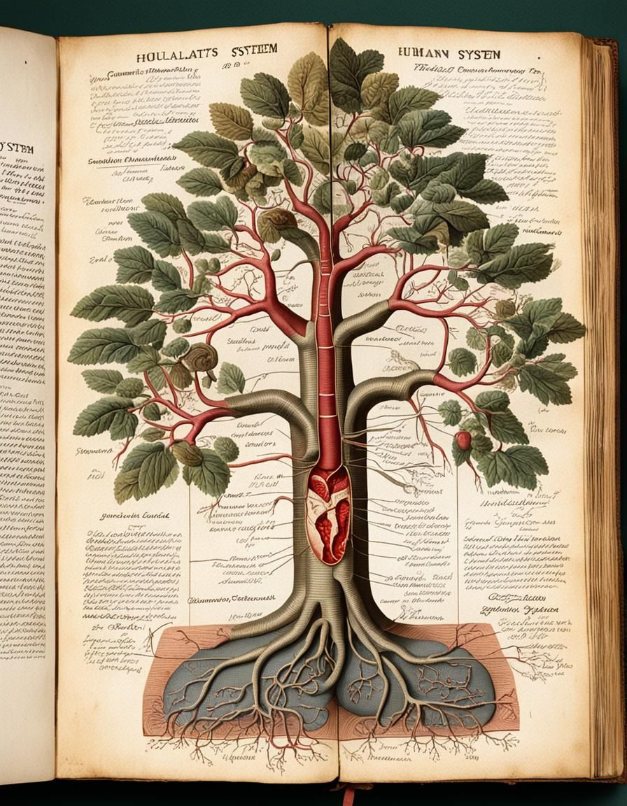 Antique Pop-Up Textbook: Human Anatomy Diagram