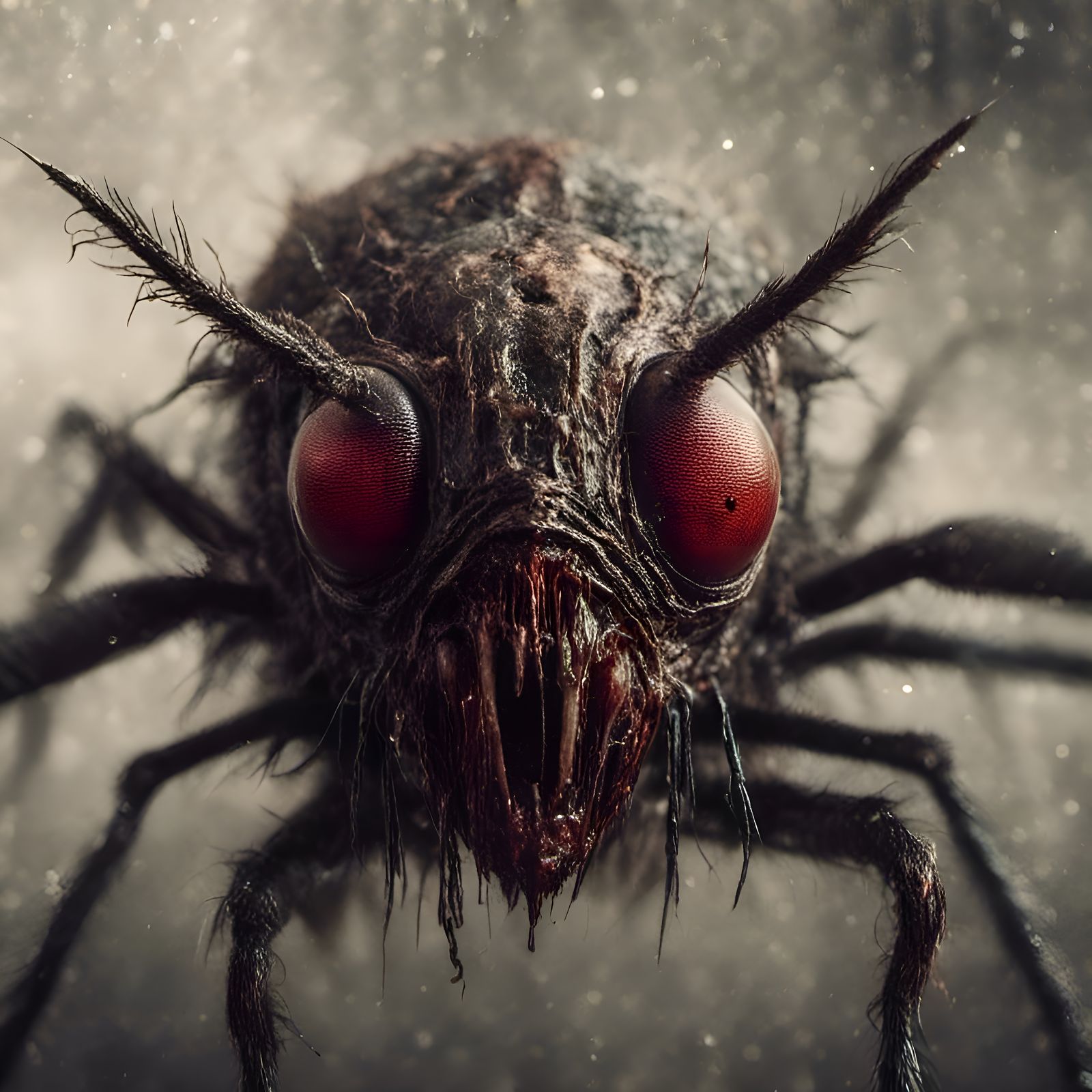 Angry Alien Fly Close-Up: Macabre High-Resolution Image