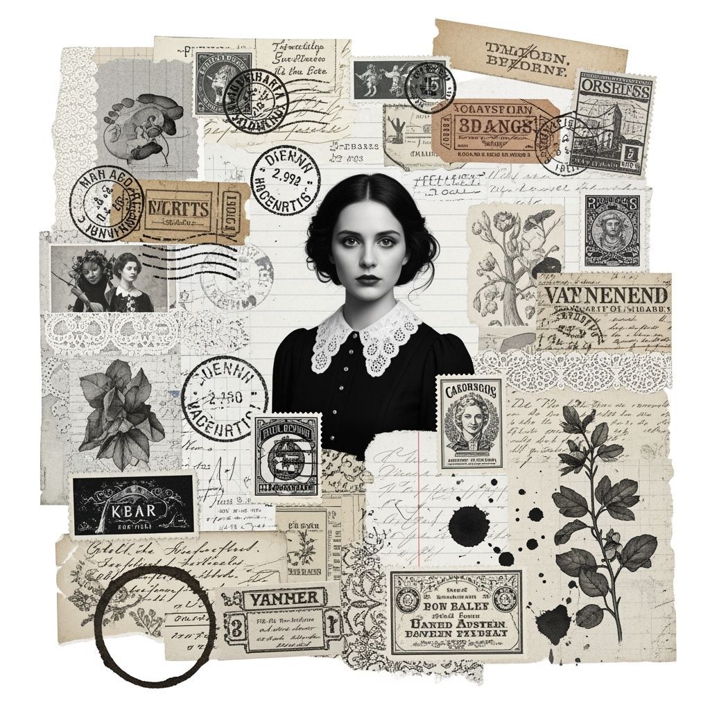 Vintage Ephemera Collage Inspired by Gothic Romance