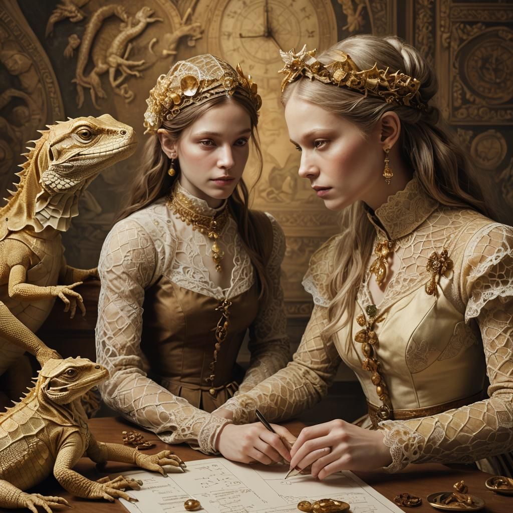 Lizard Lady Teaches Math in Renaissance Style