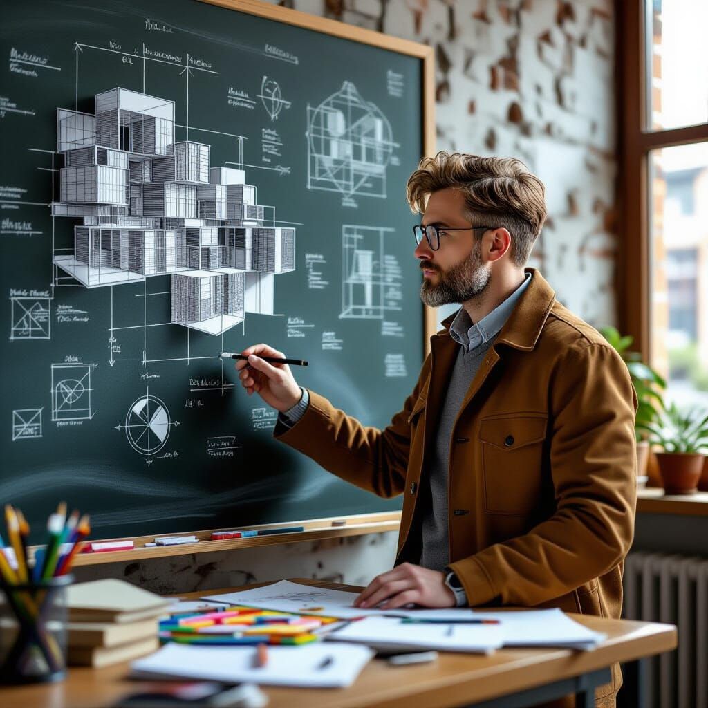 Architecture Teacher in Hyperrealistic Style