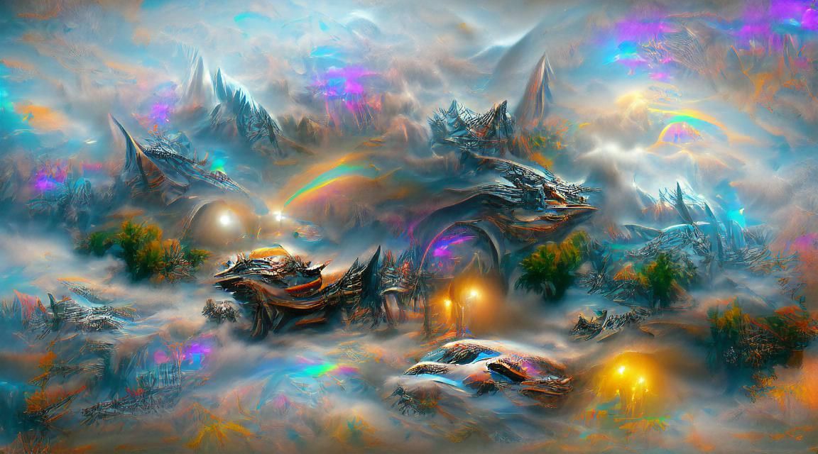 Astral Space Dragons in Cosmic Holographic Illustration