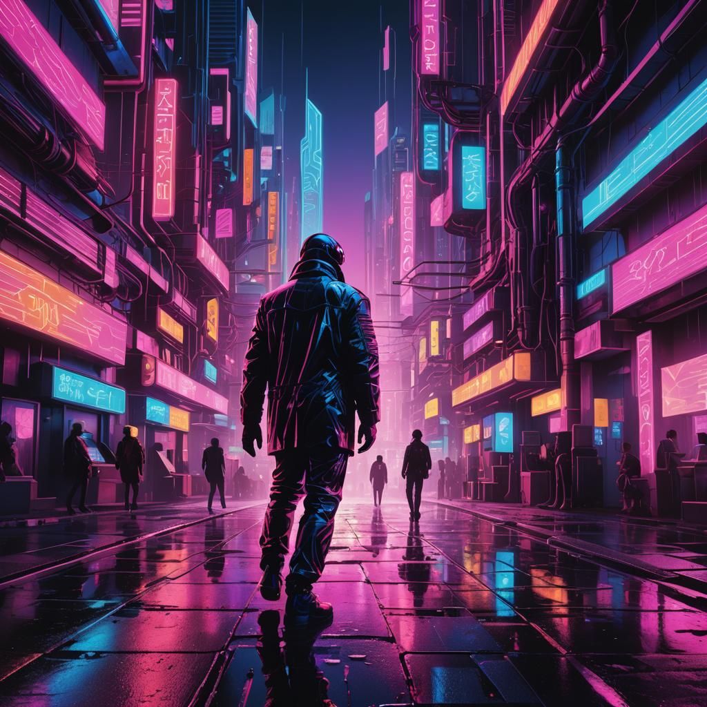 Neon Dreamscape: Retro-Futuristic City in Synthwave Style