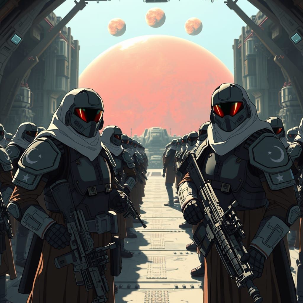 Muslim Space Marines Prepare for Battle: Anime Style