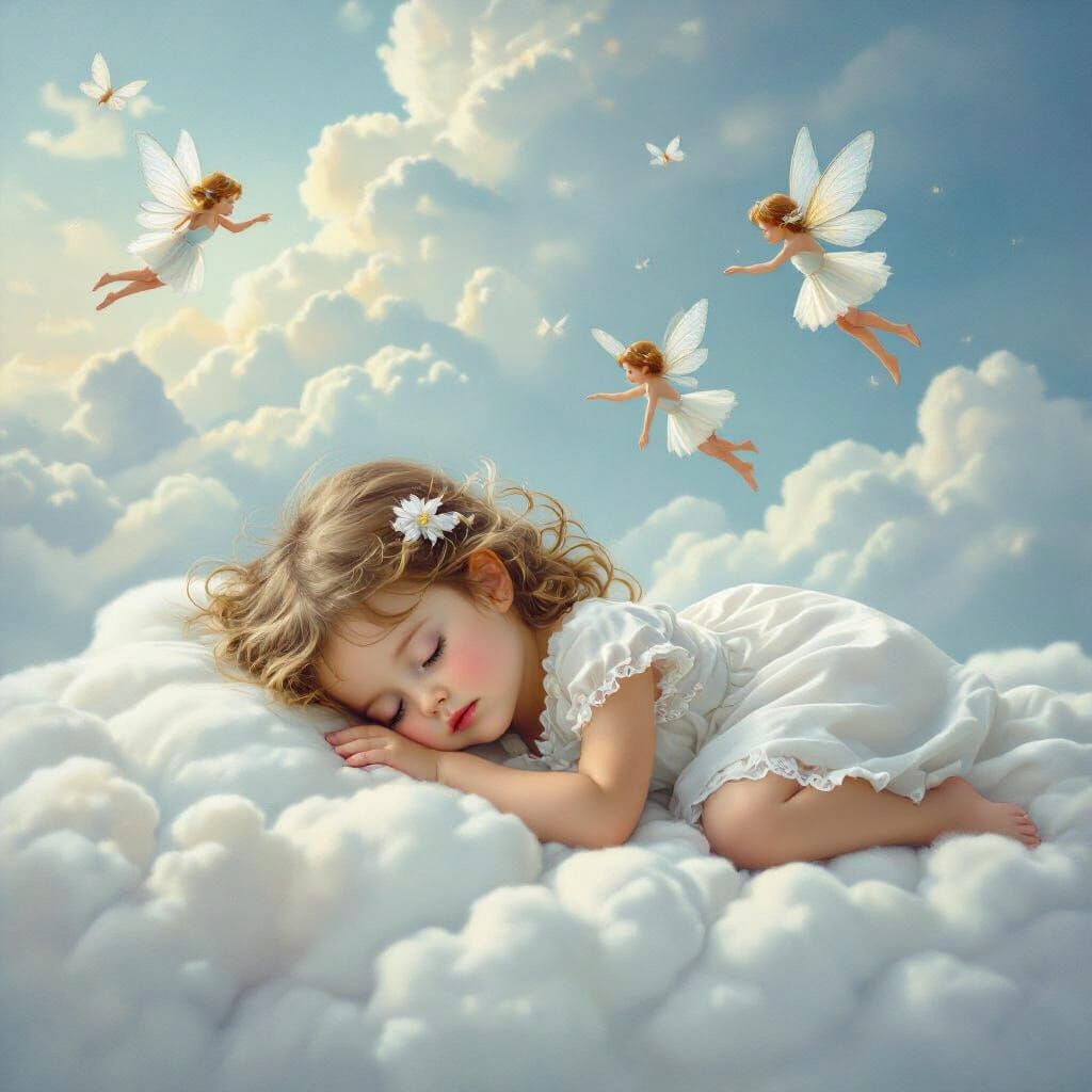 Ethereal Fantasy: Toddler Dreams Amidst Fairies