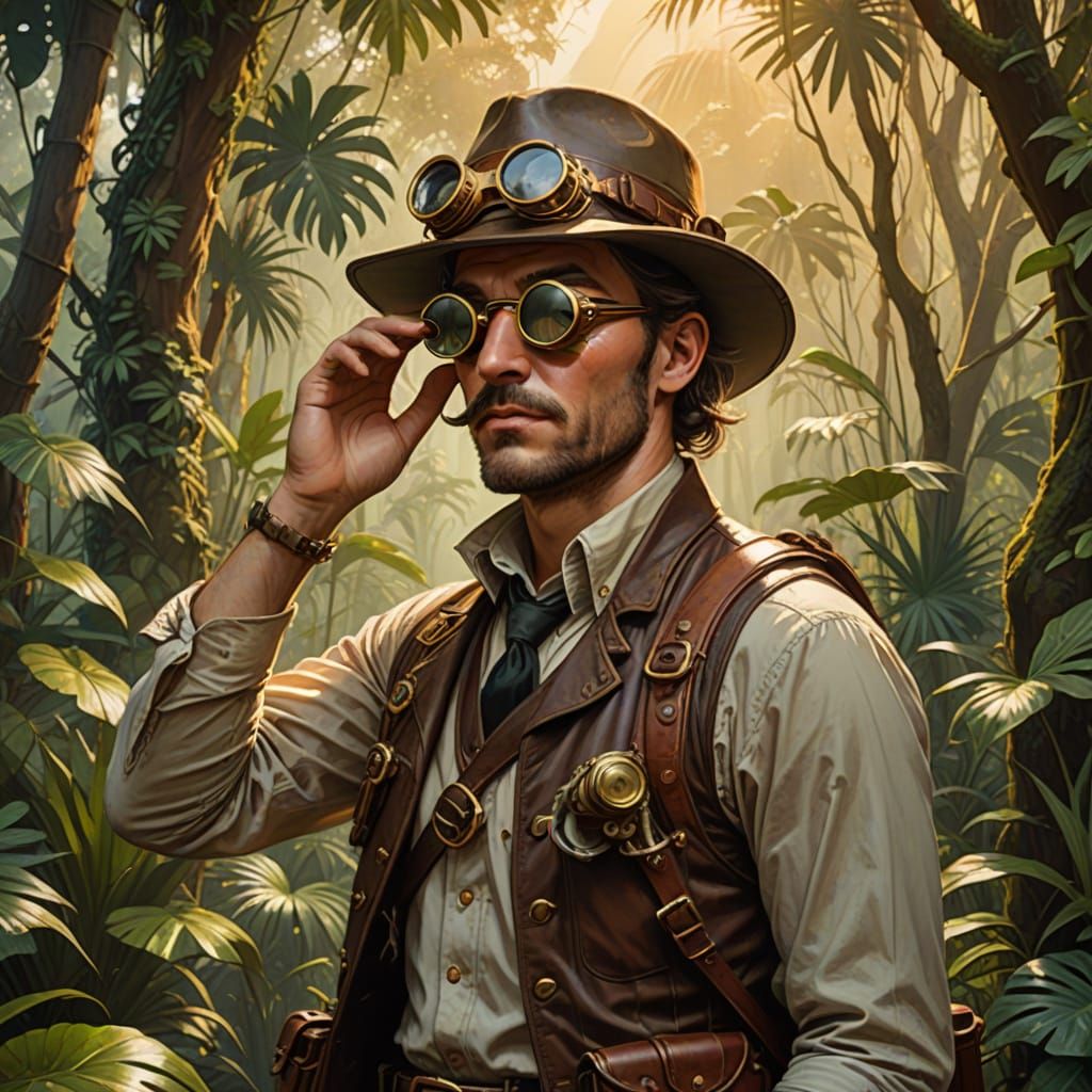Steampunk Explorer Embarks on Jungle Safari