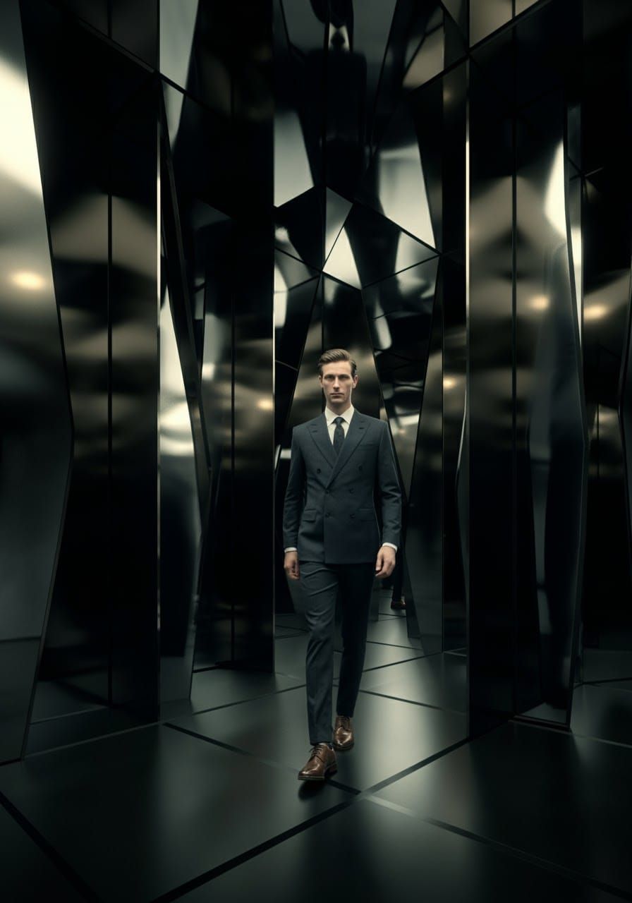 Hall of Mirrors: Surreal Reflections in Photorealistic Style