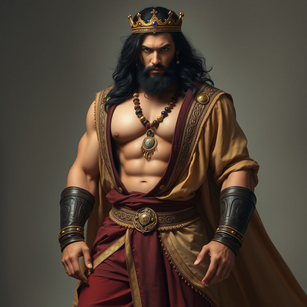 Majestic Fantasy King with Gold Crown