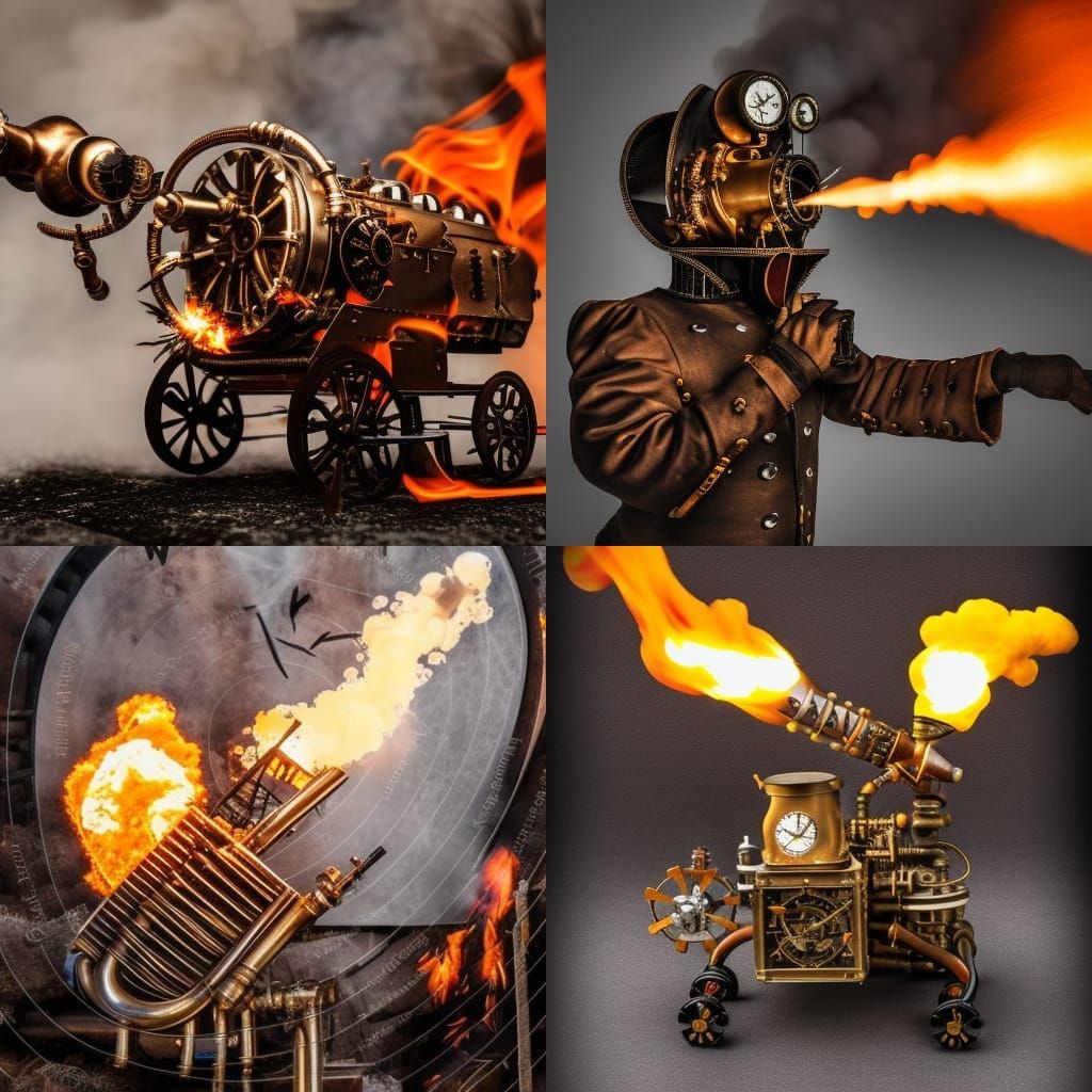 Steampunk Rocket Soaring Through the Sky