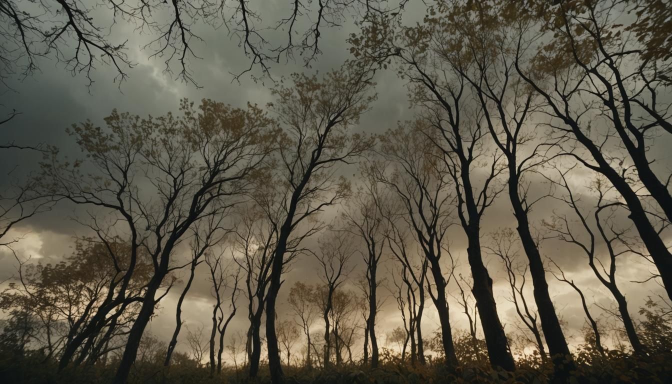 Stormy Scene with Golden Hour Glow