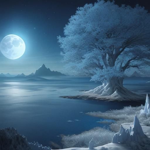 Epic Moonlight World in Detailed Matte Painting